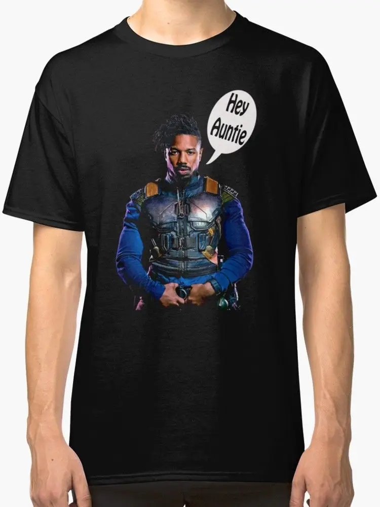 Новинка HeyAuntie Killmonger BlackPanther Мужская футболка Размер S-2XL крутая Повседневная гордость футболка Мужская Унисекс модная футболка Бесплатная