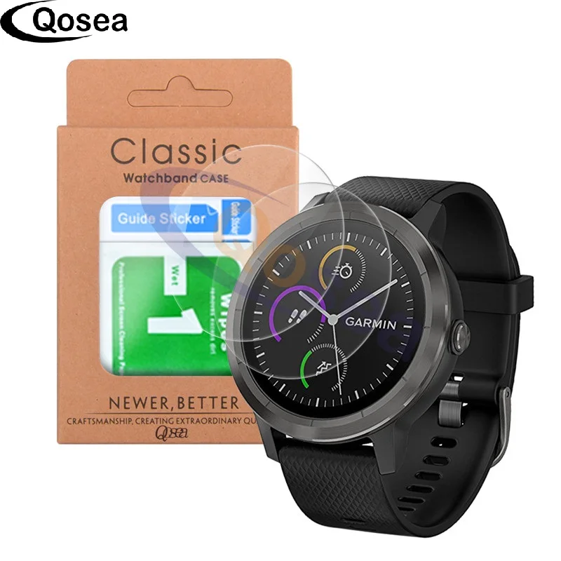 Qosea (2 PACK) For Garmin Vivoactive 3 Watch Screen Protector 9H