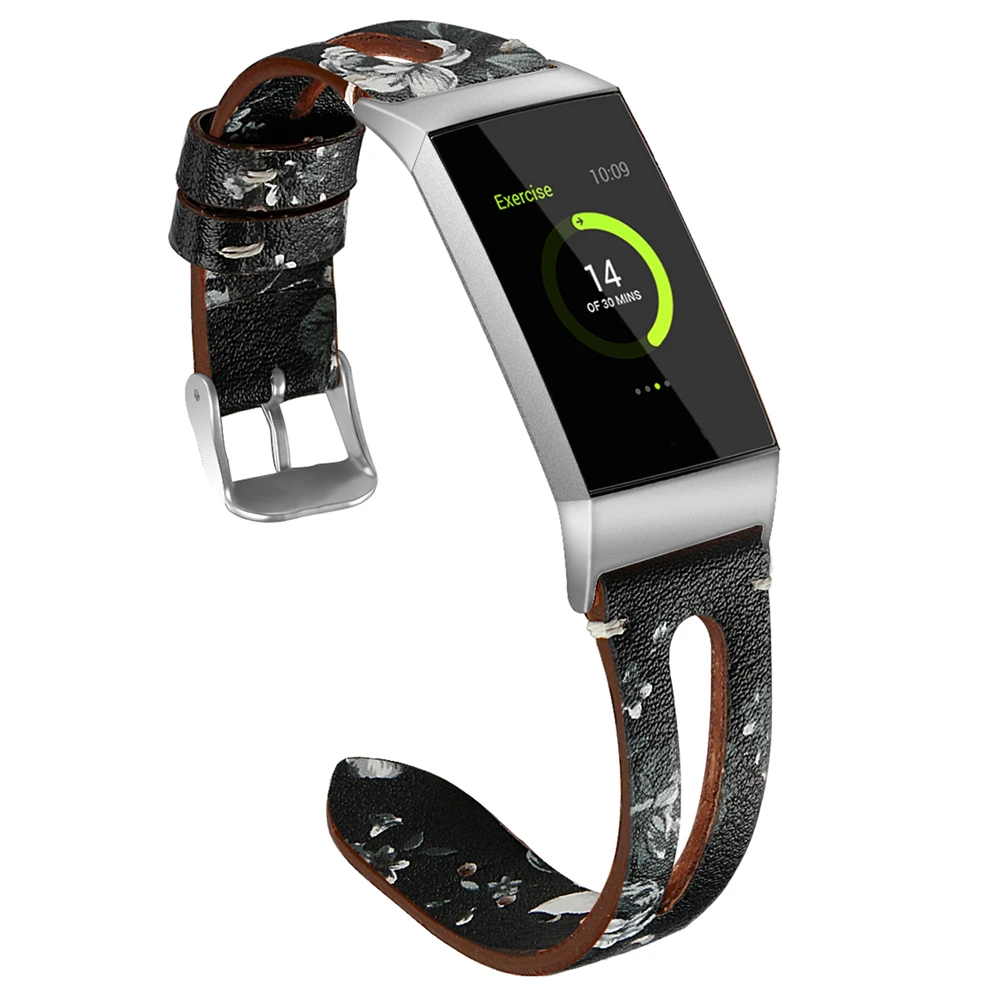 Модный кожаный ремешок для Fitbit Charge 3 band спортивные Смарт-часы замена браслета ремень браслет часы ремешок
