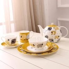 Британский Овцы костяного фарфора чайный сервиз фарфор набор для чая для кофе цветок чай милая и необычная чайная чашка костюм