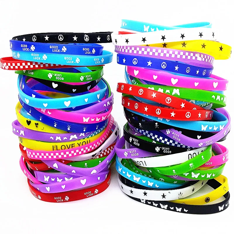 100 шт. детский силиконовый браслет для мальчиков и девочек|kids silicone wristbands|silicone