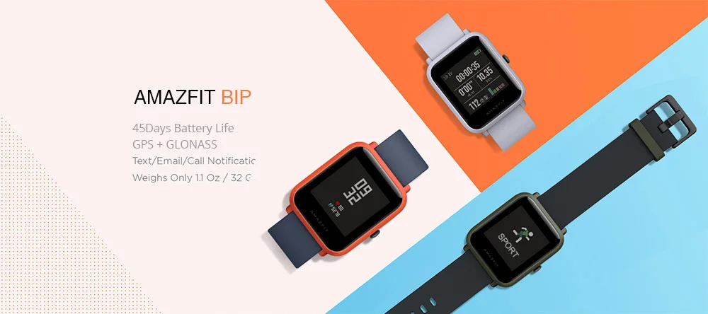 Международная версия Huami Amazfit Bip IP68 gps Смарт часы 45 дней в режиме ожидания Поддержка Strava сердечного ритма здоровья трекер