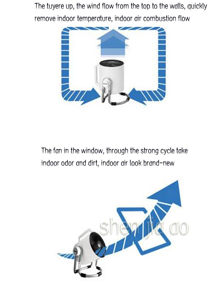 Семейный вентиляционный конвекционный вентилятор для очистки воздуха ускоренное Вентиляционное охлаждение/циркулятор воздуха циркулятора циркуляции отопления 220 В 1 шт