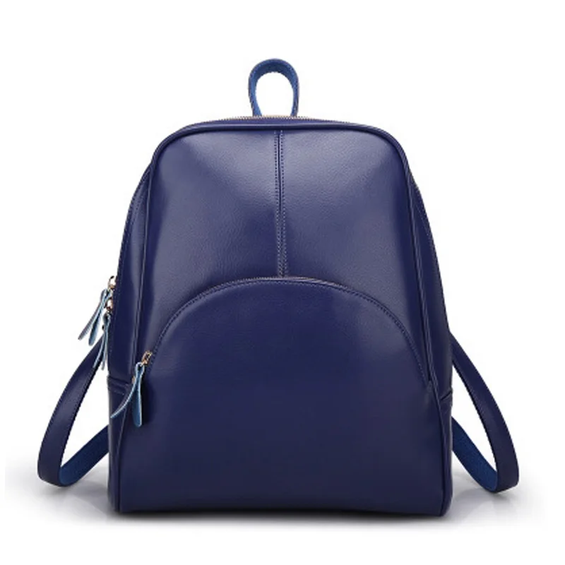 Модный женский кожаный рюкзак, школьная сумка для девушек, повседневный стиль, школьные сумки, черный, красный цвет, mochila masculina, для девочек-подростков - Цвет: Синий