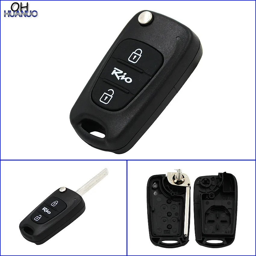 3 Button Replacement Shell Keyless Folding Remote Key Case Fob for Kia