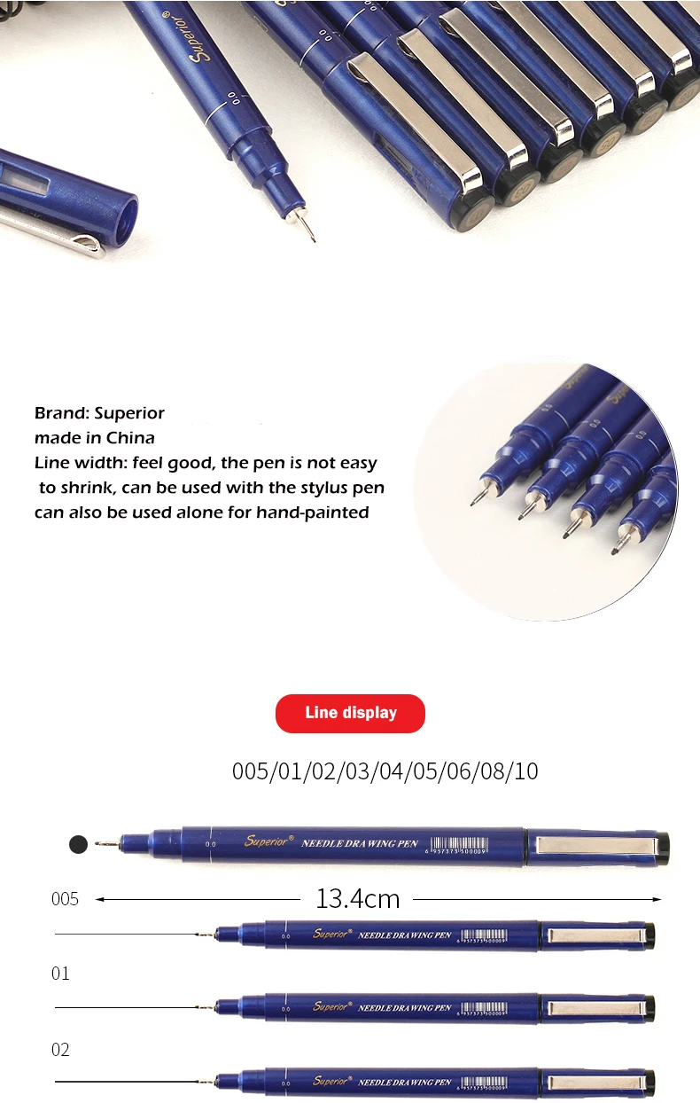 Превосходный 10 шт./лот, черная тонкая ручка, водостойкая, Neelde, ручка для рисования, пигмент, эскиз, маркер, ручка для манги, аниме, товары для рукоделия