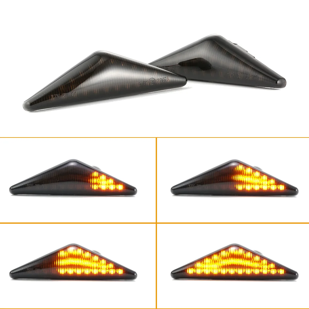 

2 pieces Amber Dynamic Flowing LED Side Marker Sequential Blinker Light For Ford FOCUS MK1 1998-2004 Mondeo 2000-2006