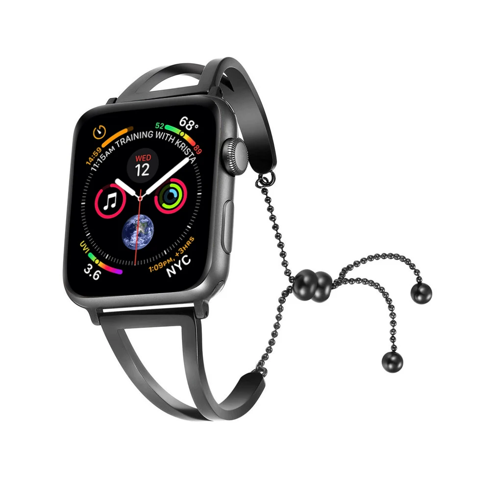 Ремешок из нержавеющей стали для apple watch band 44 мм 40 мм correa aplle watch 42 мм 38 мм iwatch series 4 3 2 1 жемчужный ремешок