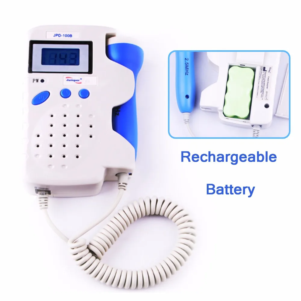 LCD Display 2.5MHz Ultrasound Handheld Prenatal Monitor Baby Fetal ...