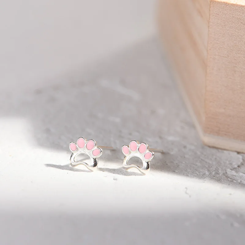 Серьги гвоздики серебряные Асимметричные в Корейском стиле с