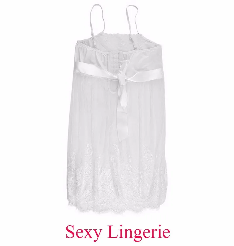 Plus-Size-Sexy-Lingerie-White-Lace-Dress-Women-Underwear-Nightwear-Sleepwear-Babydoll+-G-String_01