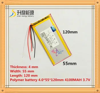 

5 wire The tablet battery 3.7V 4100mAH 4055120 Polymer lithium ion / Li-ion battery for tablet pc