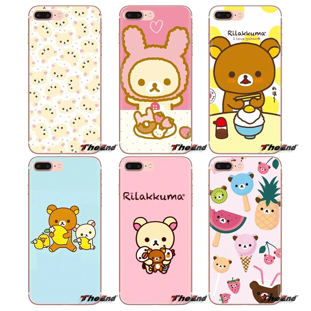 Transparent Soft Shell Covers Rilakuma Bear Art For Samsung Galaxy S3 S4 S5 Mini S6 S7 Edge S8 S9 S10 Plus Note 3 4 5 8 9 |