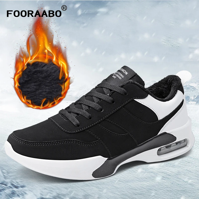 

2018 Winter Men Sneakers Shoes Fashion Blue Warm Fur Shoes Men Casual Shoes Mens Trainers Breathable Flat Walking Shoes