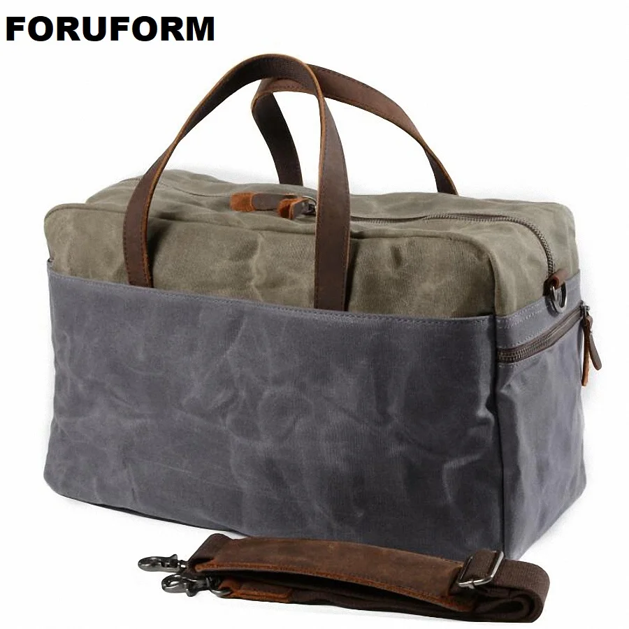 

Waterproof Canvas Men Travel Bags Carry On Luggage Bags Men Duffle Bag Travel Tote Weekend Bag Overnight Large Capacity LI-2338