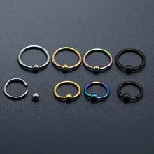 2 шт. кольца для носа, пирсинг носа, титановая сталь, 8 мм, 10 мм, 16 г, серебро, Черная Радуга, золото, пирсинг, для мужчин и женщин