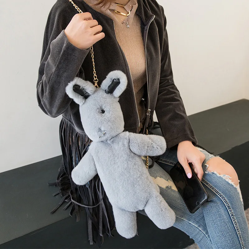

2017 Fur Bunny Rabbit Keychain Fashion pom pom keychain Fox fu fur keychain Toy Doll rabbit keychain Pendant Bag Car Charm