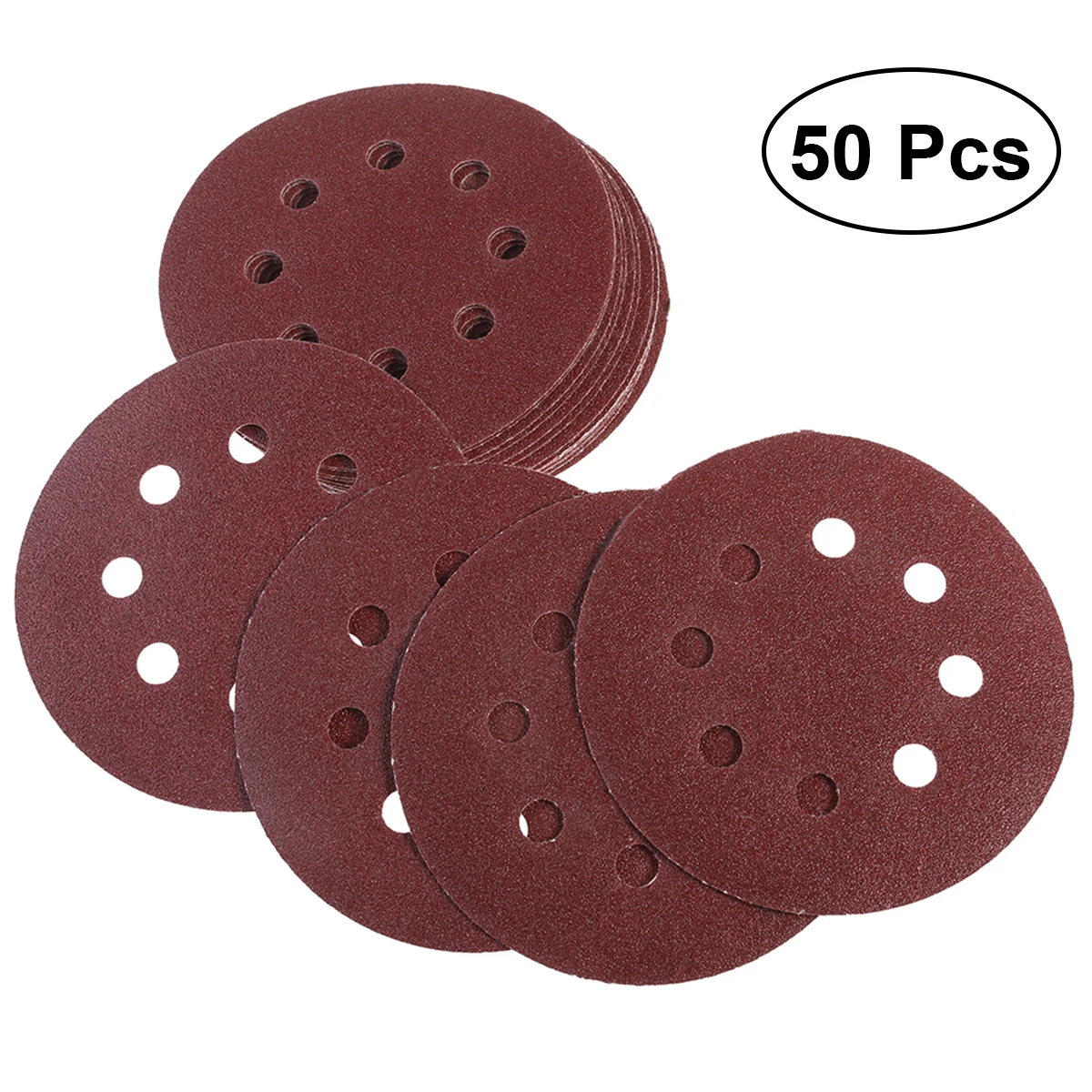

50pcs Grit Sandpaper 5 Inch 8 Hole Hook and Loop Sanding Discs 100 Grit Sandpaper Circular Pads