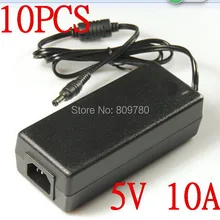 Высокое качество 10 шт DC 5 В 10A LED Питание для WS2812B WS2811 LPD8806 WS2801 Светодиодные ленты свет+ DHL