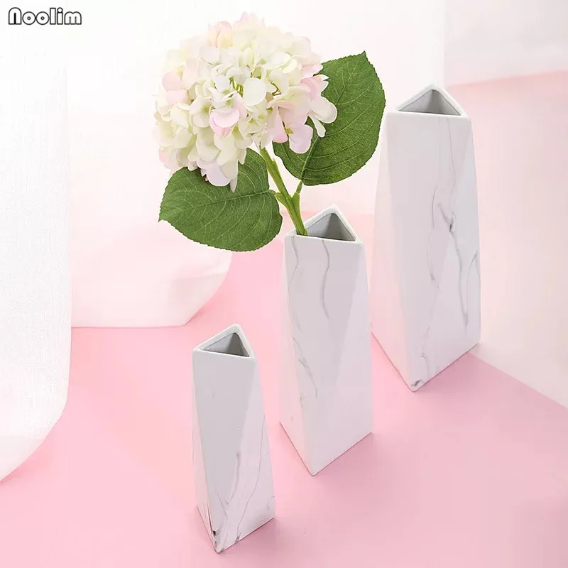Легкая Роскошная мраморная нордическая Геометрическая ваза Современный минималистичный гостиной цветочный контейнер сушеная Цветочная ваза, домашний декор
