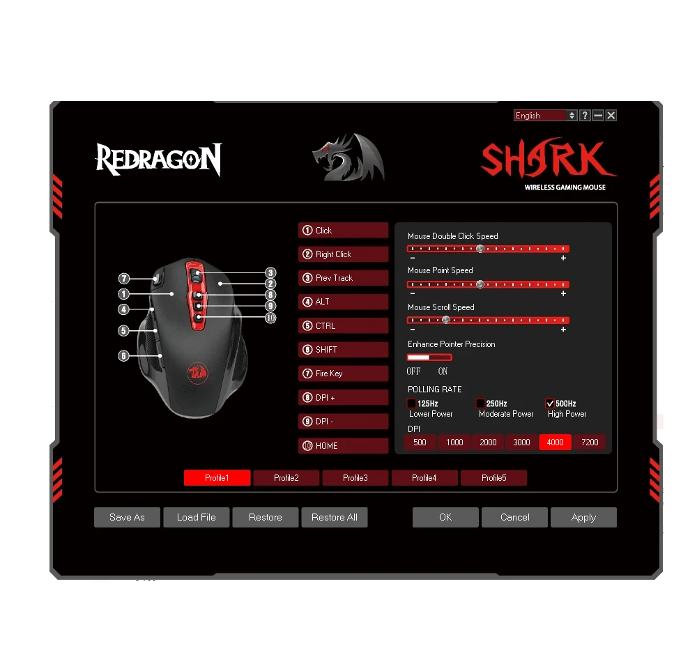 Redragon SHARK M688 Беспроводная программируемая игровая мышь 5000 dpi 10 кнопок эргономичная для overwatch геймерская мышь для ноутбука ПК компьютера