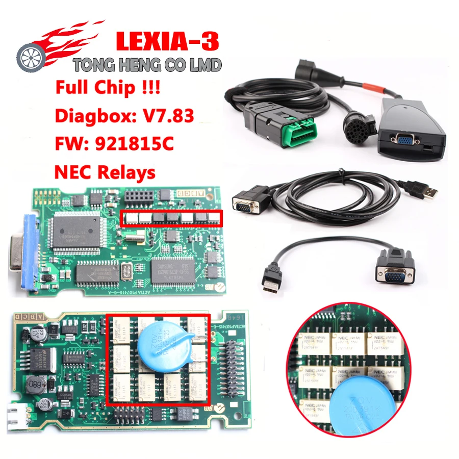Lexia 3 полный чип Lexia3 V48/V25 новейший Diagbox V7.83/V9.91 PP2000 Lexia-3 прошивка 921815C для P-eugeot C-itroen |
