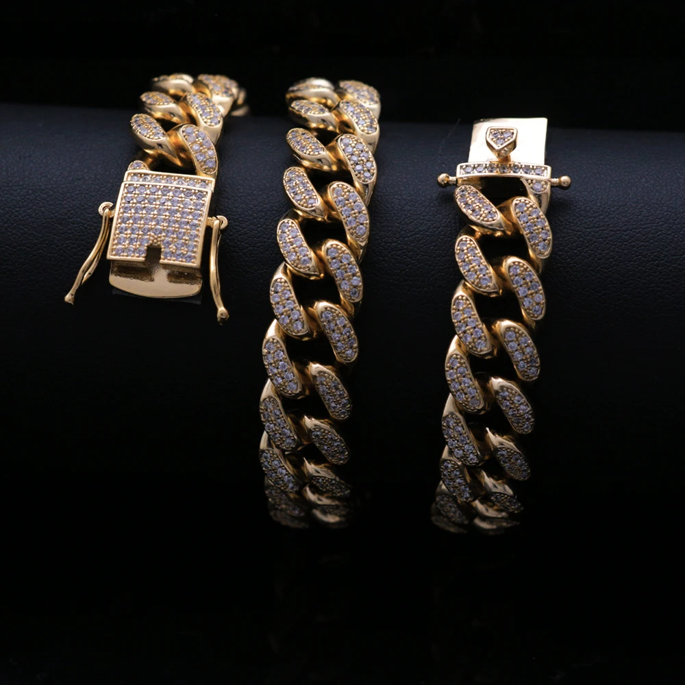 

Lureen Hip Hop Men Cuban Chain Necklace Gold Silver Chian Necklace Rapper Jewelry Fashion Gift