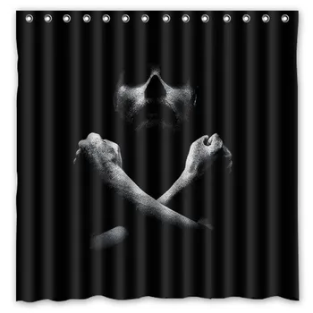 

Bathroom Products Polyester Fabric Black Sails Printed Shower Curtains Waterproof Washable Curtain 72"*72" 12pcs Hooks
