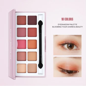 

10 Colors Glitter Shimmer Heart Shaped Eye Shadow Palette Intense Crystal Diamond Smooth Eyeshadow Cosmetic Pigment Makeup Y1