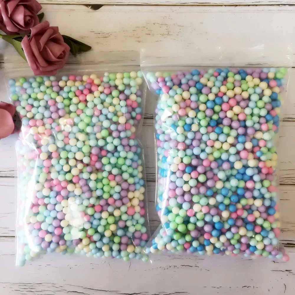 

13g 7-9mm Polystyrene Styrofoam slime Foam Mini Beads Ball DIY Assorted Colors Decorate Event Party Supplies Decoration