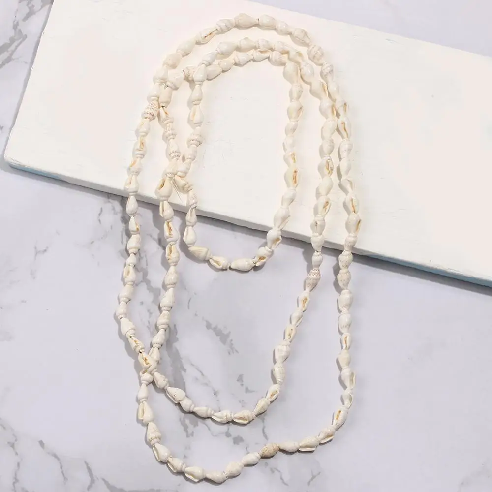 

Artilady long shell necklace natural beads puka shell statement necklace for women jewelry party Gifts drop shipping