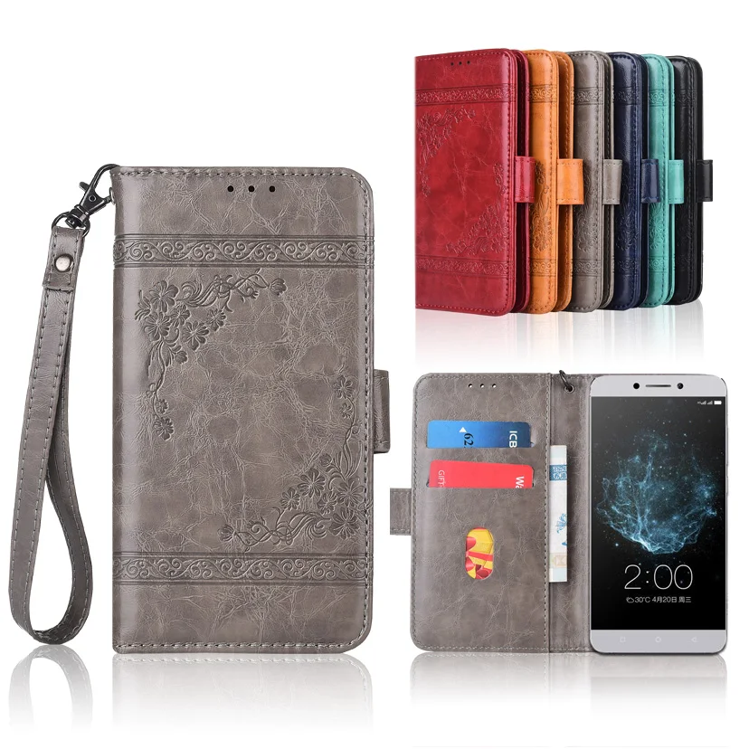 

Newest Wallet case for LeEco Le 2 (Le S3) X527 Flip case with Strap,100% special PU leather embossing flower book cover case