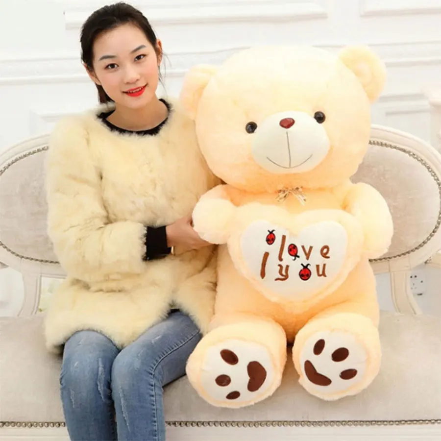 

1pcs I LOVE YOU Beetle Holding heart Bear Plush Toy Teddy Bear Stuffed animals Lovers Doll Toy Birthday Valentine's Day Gift