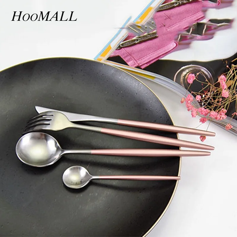Hoomall Blossom розовый столовый набор из нержавеющей стали в европейском стиле