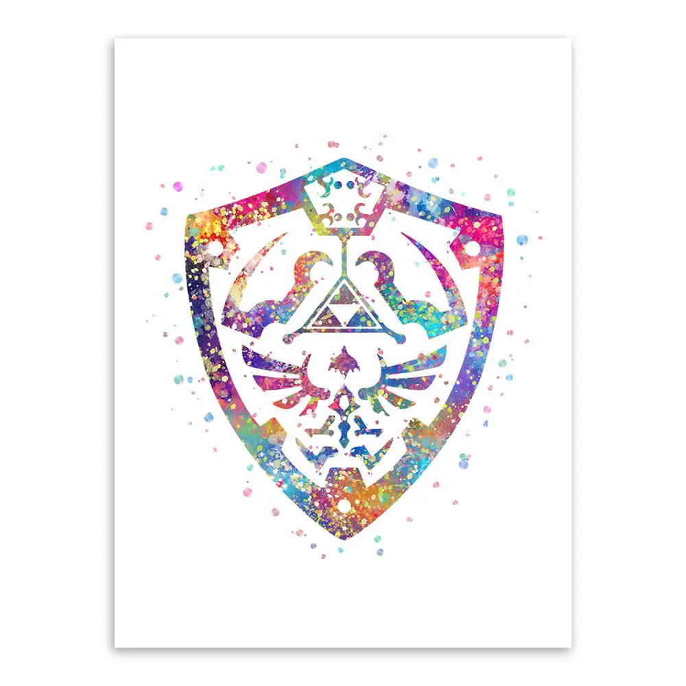 Легенда о логотип Zelda холст большой художественный Принт плакат настенные