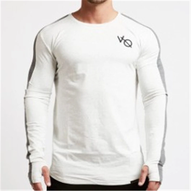 

Autumn winter spring and summer 2019 men's long sleeve patchwork cotton fitness sportswear men's leisure fashion brand