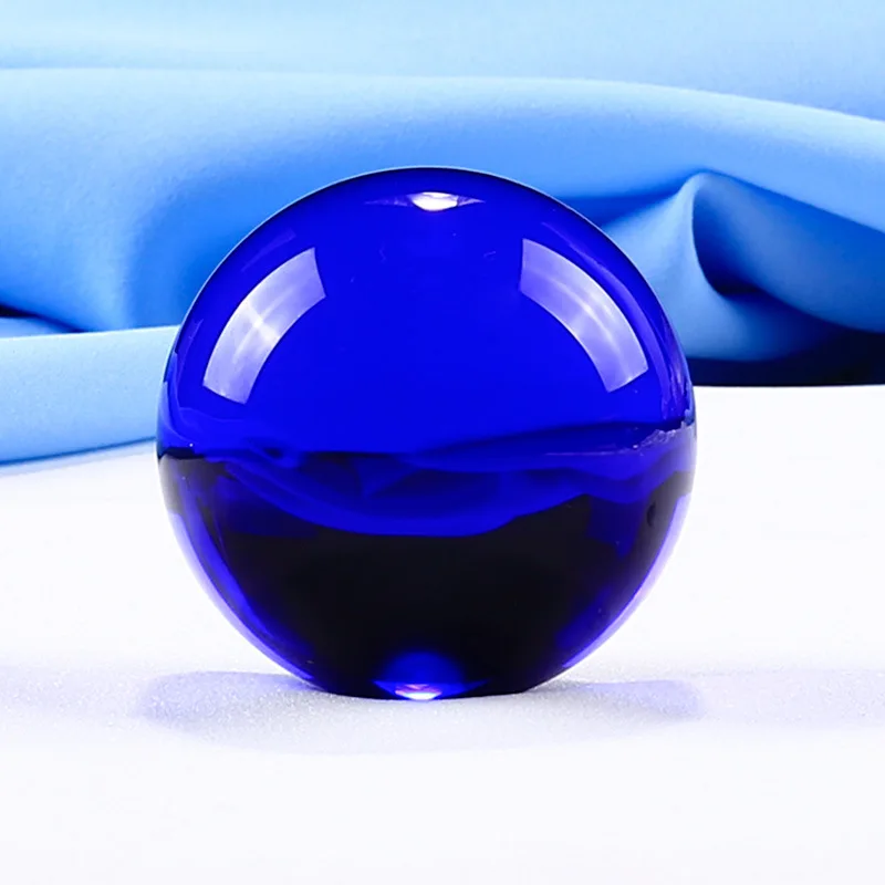 50 мм цветное Хрустальное стекло волшебный шар земной шар декорации для фотографии Подарочное изделие из хрусталя - Цвет: Синий