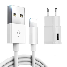 Комплект 1 м usb кабель для зарядки+ USB настенное зарядное устройство для iPhone 5 5S 6 6S 7 8 Plus X XS Max XR Быстрая Зарядка телефона адаптер переменного тока EU US Plug