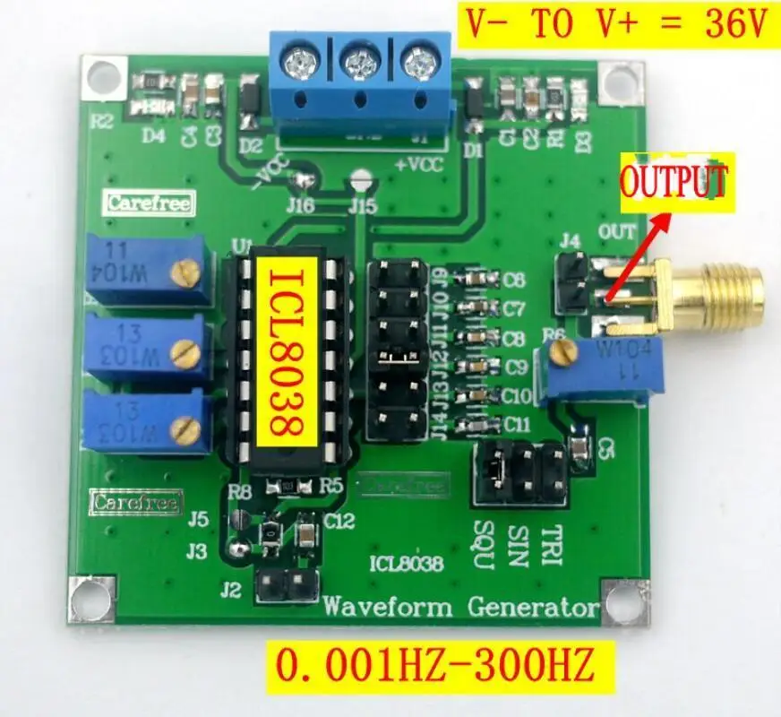 ICL8038 низкочастотный синусоидальный квадратный треугольный волновой генератор сигналов Модуль источник