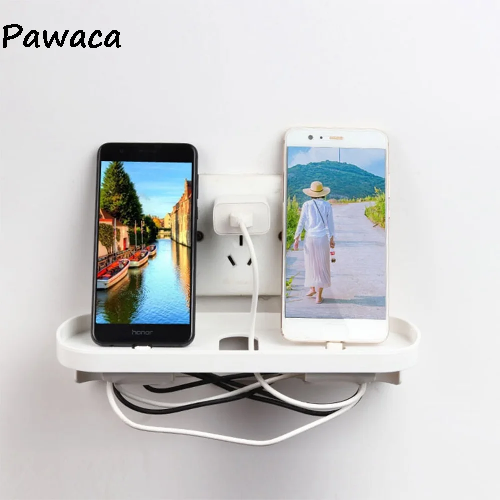 

Creative Switch Socket Receptacle Wall Suction Cup Non-Perforated Mobile Phone Charging Fixed Storage Rack