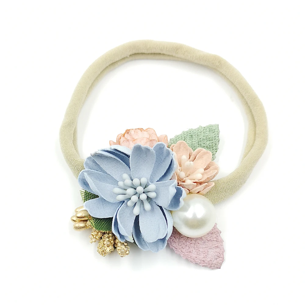 

10pcs/lot Handmade Mini Flower Nylon Hair Band for Babys Infat Hair Accessory Soft Nylon Headband