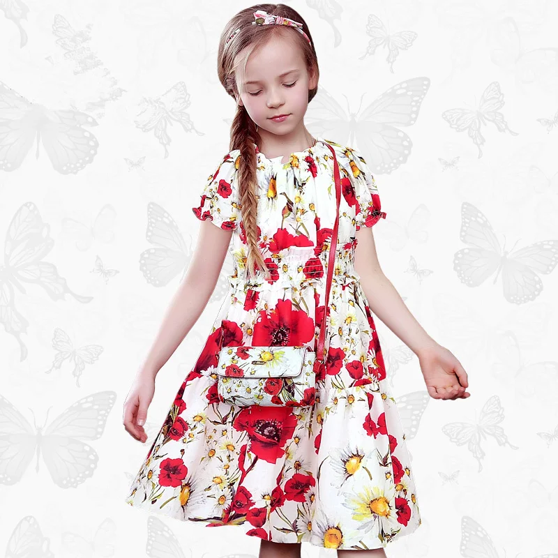 

Toddler Girls Dresses Children Clothing 2017 Brand Princess Dress for Girls Clothes Fish Print Kids Beading Dress 1 12