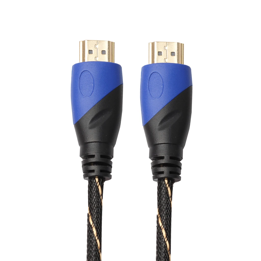 REXLIS высокое качество плетеный кабель HDMI 0,5 m 1 м 3 м 5 м 10 м 15 м Плетеный HDMI кабель+ 2 Угловые адаптер V1.4 HD 3D