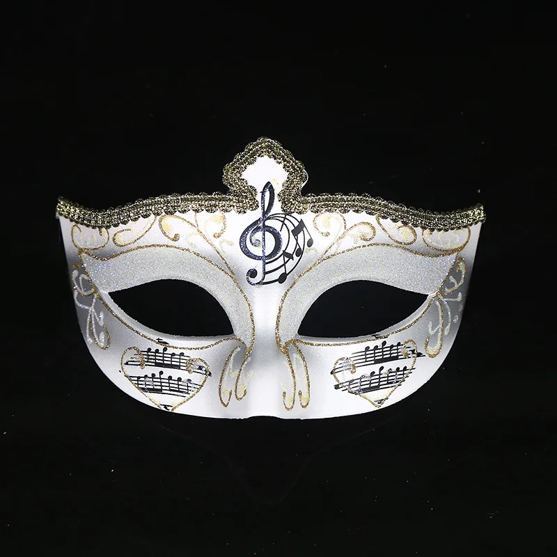 Half Face Lady Crown Half Face Mask Gentleman Party Christmas Ball Venetian Mask Gold Powder Decoration Goddess Cosplay