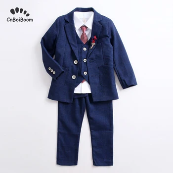 

Boy suits Flower Boys Evening Formal Blazer Clothing Set Kids Jacket Vest Pants Wedding Tuxedo Suit Children Birthday Costume