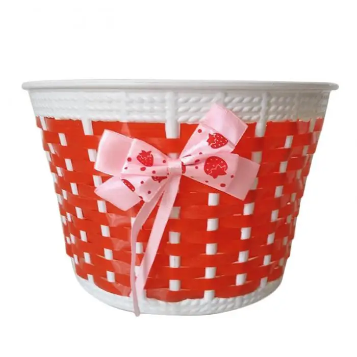 Cheap 2019 Hot Sale Bowknot Front Bike Bicycle Basket Children Kids Girls Outdoor Panniers fietstassen Cycling Shopping Accessories 7