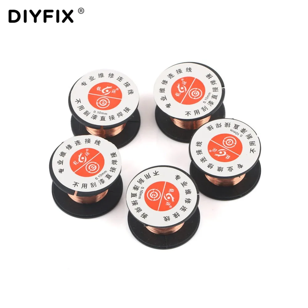 DIYFIX, 5 шт., 0,1 мм, PCB Link, провод для пайки, медная скачка, линия для iPhone, сотовый телефон, чип, сварка, обслуживание, ремонт, набор инструментов