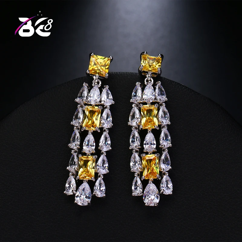 

Be 8 Hot Sale Romantic Women/Ladies Earring AAA+ Cubic Zircon Water Drop Earring, Square Shaped Long Dangle Earrings E452