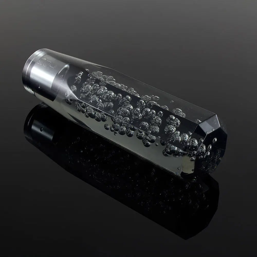 Details about / VIP 150mm Transparent Manual Black Octagon Crystal Bubble Shift Knob Universal 5