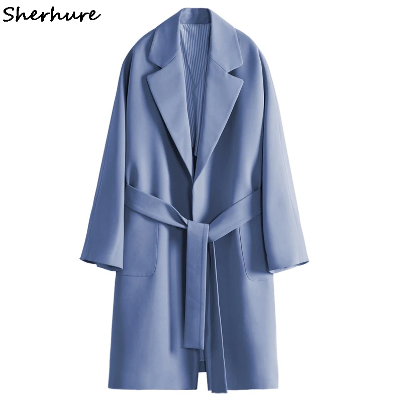 

2019 Oversize Women Trench Coat With Belt Blazer Style Women Long Coat Casaco Feminino Harajuku Abrigo Mujer Cardigans Femme